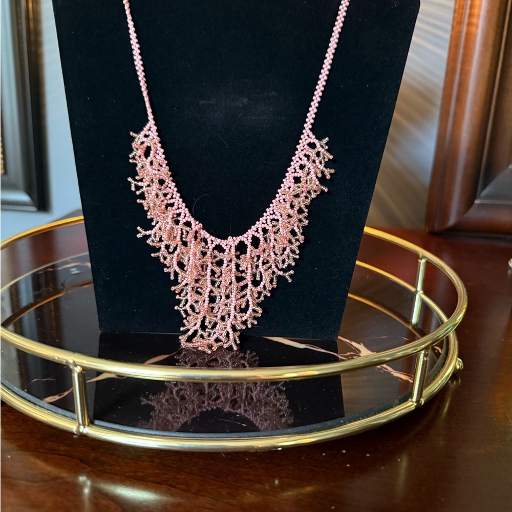Elegant Pink Beaded Necklace
